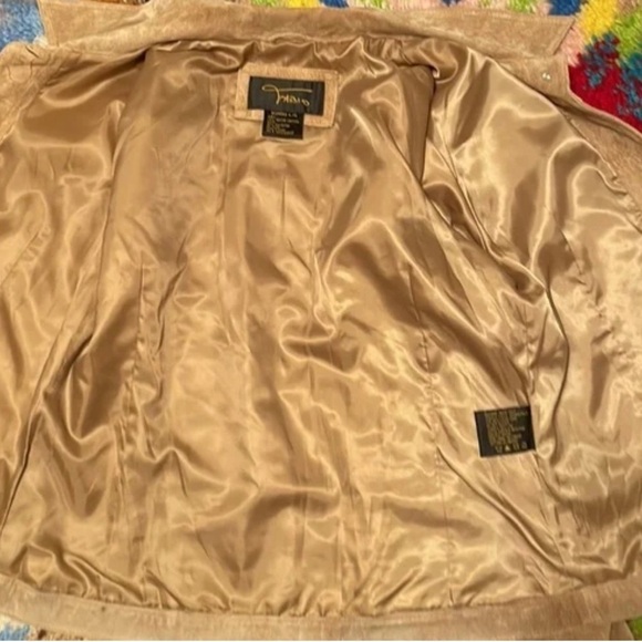 Fabio Women Jacket Tan Washable 100% Suede Leather Bikercore Western - Picture 9 of 10
